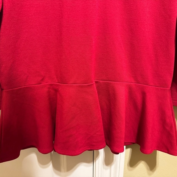 Lauren Ralph Lauren Red Long Sleeve Shirt Ruffle Sz L - Picture 6 of 9